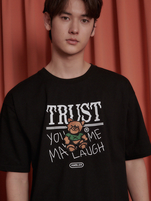 Trust bear Over fit T-Shirts AS1105 (Black)