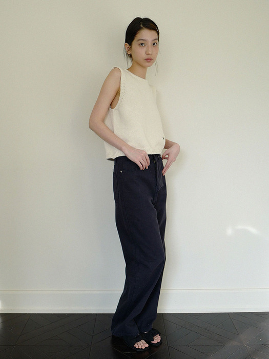 moui Straight cotton pants (3 color)