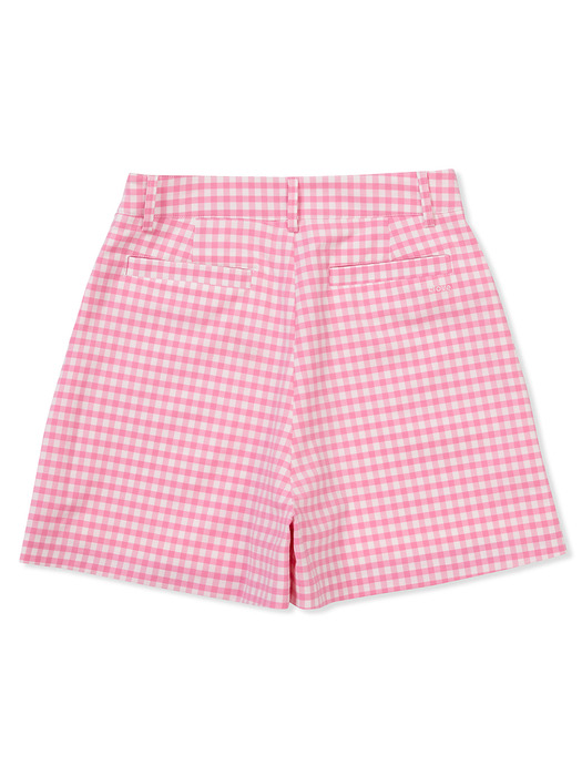 [24SS clove] Gingham Wrap Shorts (Pink)
