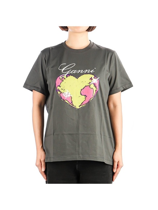 [가니] 24SS (T3770 VOLCANIC ASH) 여성 반팔 티셔츠