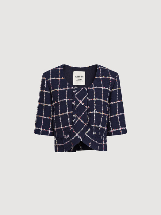 [Atelier] Checkered Tweed Crop Jacket_LFJAM24830NYX