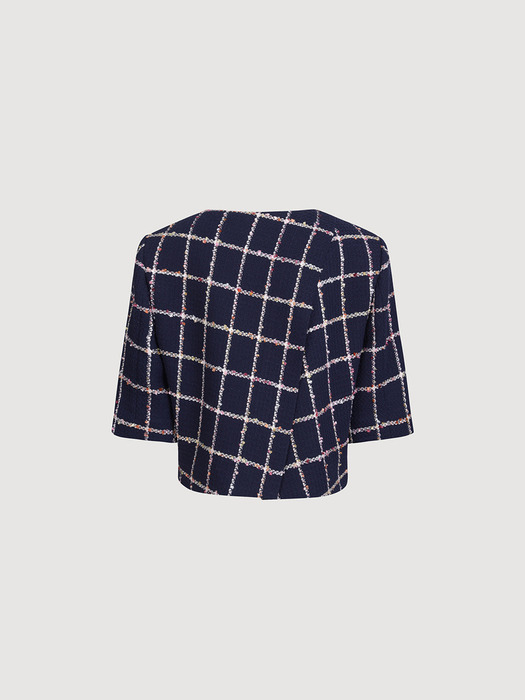 [Atelier] Checkered Tweed Crop Jacket_LFJAM24830NYX