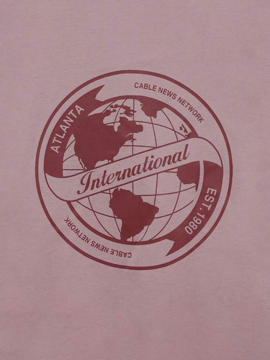트래블 시티 EARTH 그래픽 반팔 티셔츠 라이트 핑크 CA24TTS231LPK