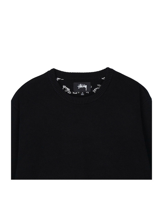 스투시 남녀공용 LAGUNA 아이콘 코튼 스웨터 블랙 117223-0001