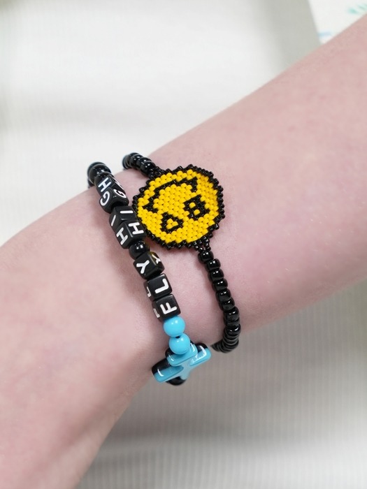 Delika smile charm banding Bracelet 델리카 비즈 스마일 참 밴딩 팔찌