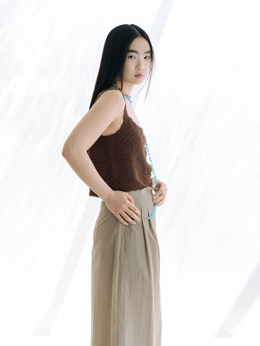 COTTON BLEND WIDE PANTS_BEIGE