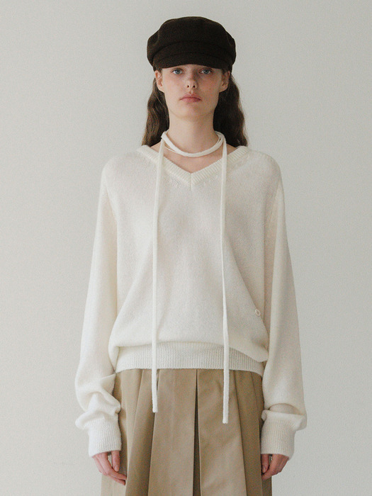 U String Wool V Neck Pullover_Sugar