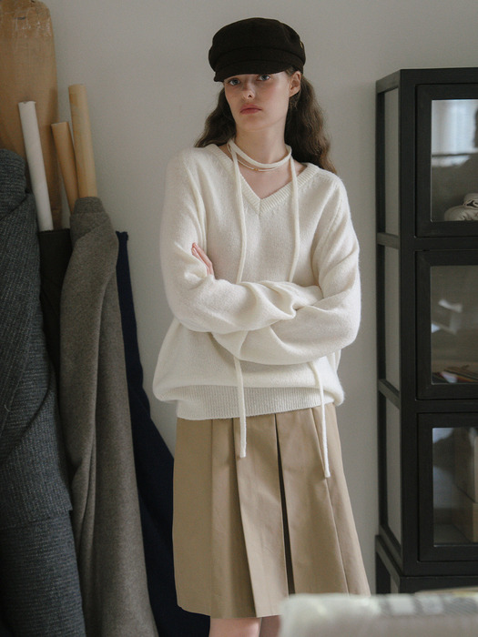 U String Wool V Neck Pullover_Sugar