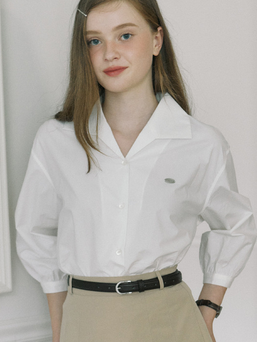 Collar Cotton Shirt - White