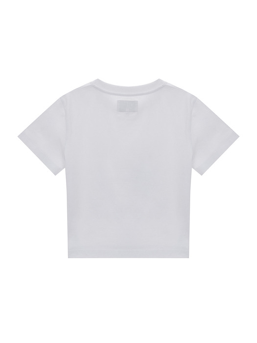 DAZZLE LETTERING CROP TOP IN WHITE