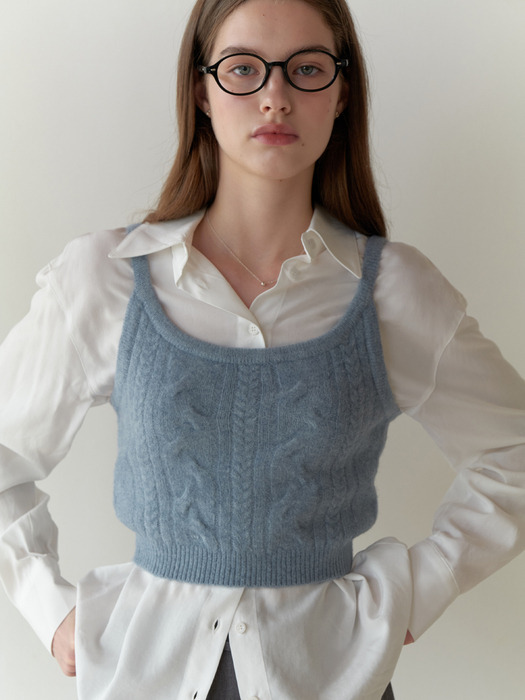 Bergamot knit bustier (sky blue)