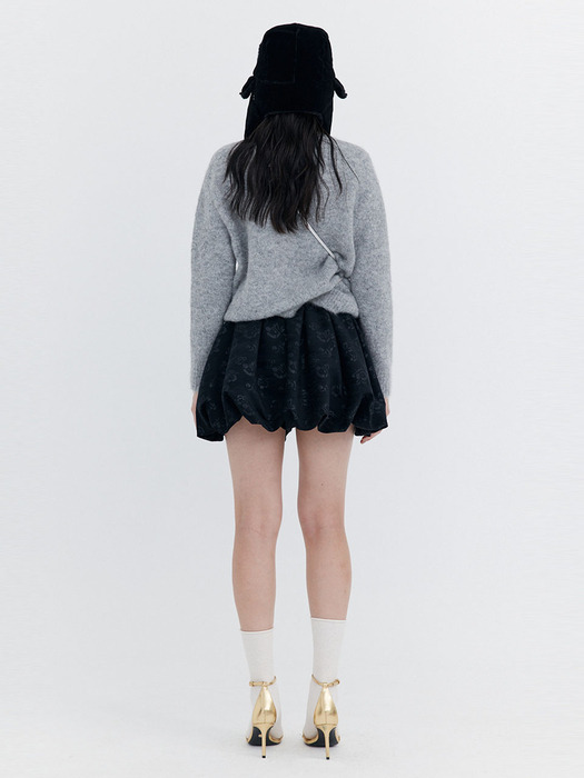 Alpaca Boucle Knit Pullover_Grey