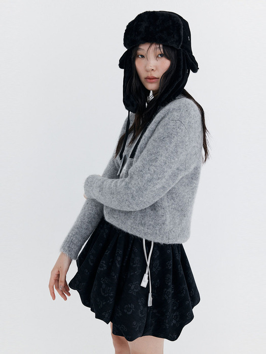 Alpaca Boucle Knit Pullover_Grey