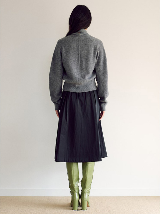 Wool Muffler Knit Cardigan  Grey Melange (KE4X5AM013)