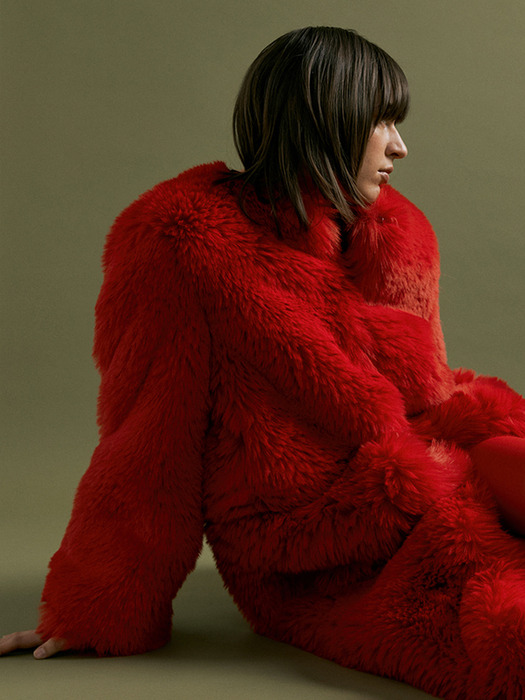 CERA 2way fur coat [red]