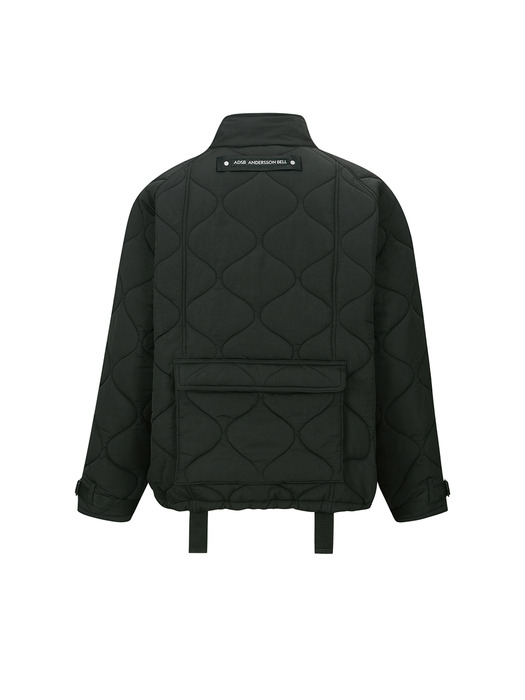 NEW NORDIC KNIT PATCH QUILTED SHORT PARKA awa692m(BLACK)