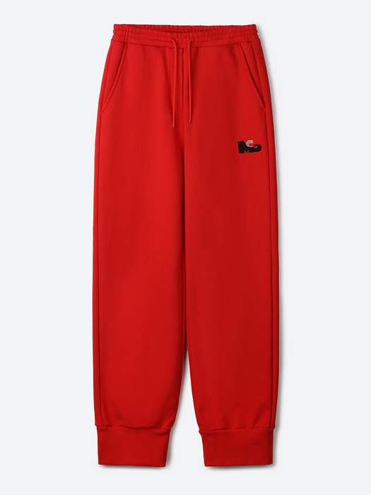 02 M.C UNISEX, Logo Sweat Pants / Tomato