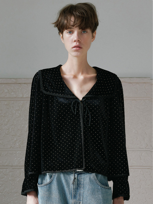 Via Stella velvet jacket (Black dot)