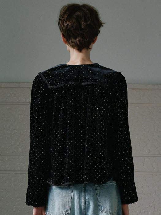 Via Stella velvet jacket (Black dot)