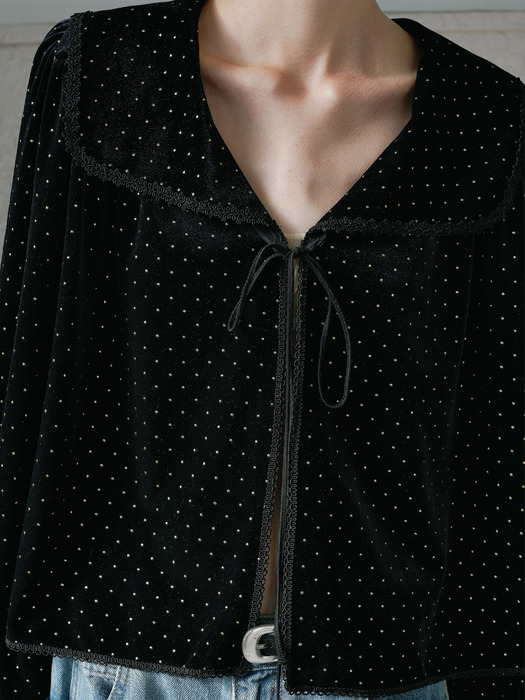 Via Stella velvet jacket (Black dot)