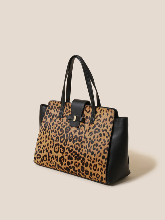 Ines Tote 42 Leopard (Black&Dark Brown)_RCBTX24648MTX