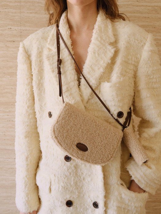 Mini Saddle bag Fluffy Beige