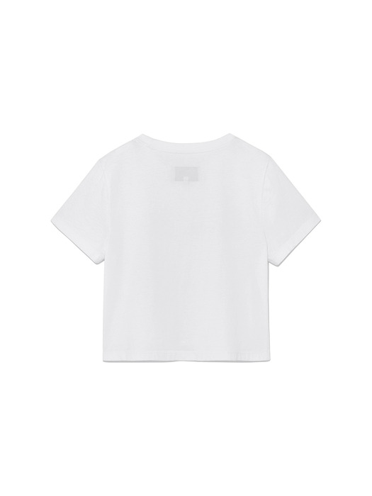 UNBALANCE TYPO LOGO CROP TOP IN WHITE - Image 1