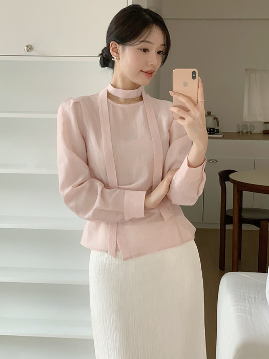 [세린 PICK][26 NEW 핑크]  Waist Tuck-decorative Blouse 5color