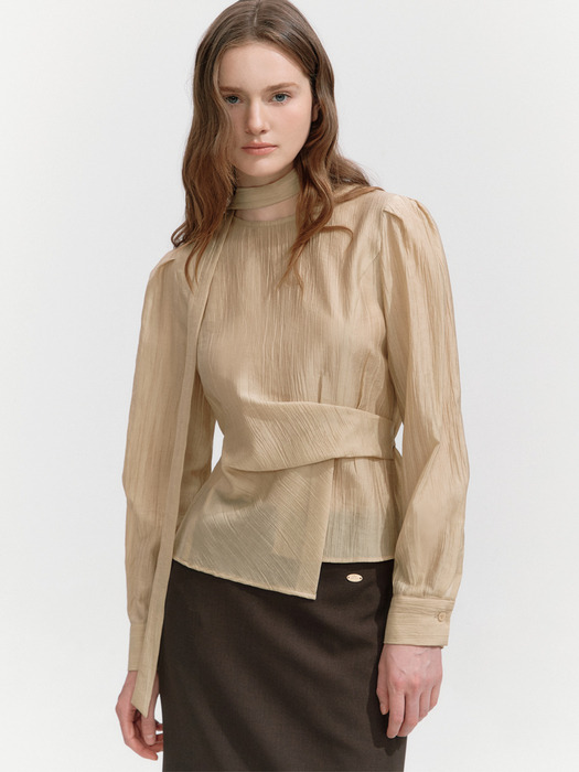 [세린 PICK][26 NEW 핑크]  Waist Tuck-decorative Blouse 5color