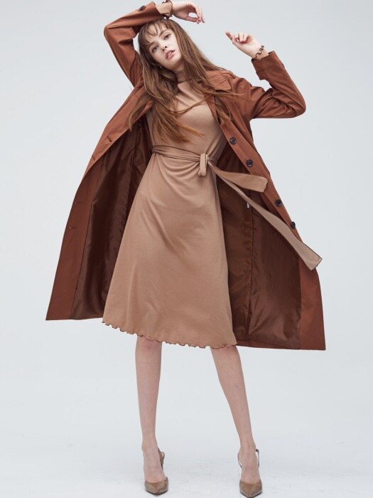 HS SINGLE TRENCH COAT(BROWN)