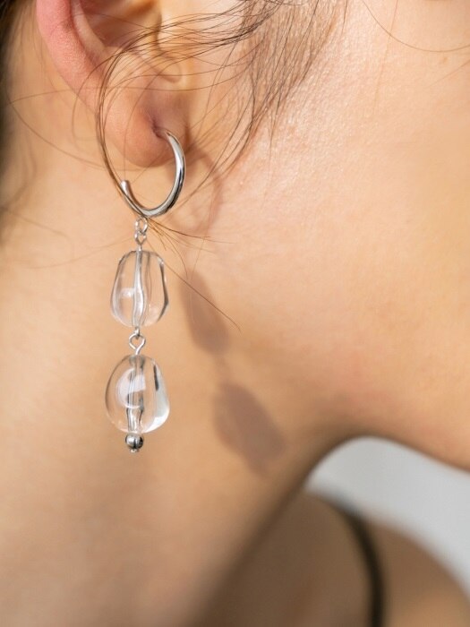 2-Tier Marble Hoop Earring