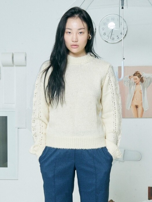 BABY VOLUME SLEEVE KNIT TOP [IVORY]