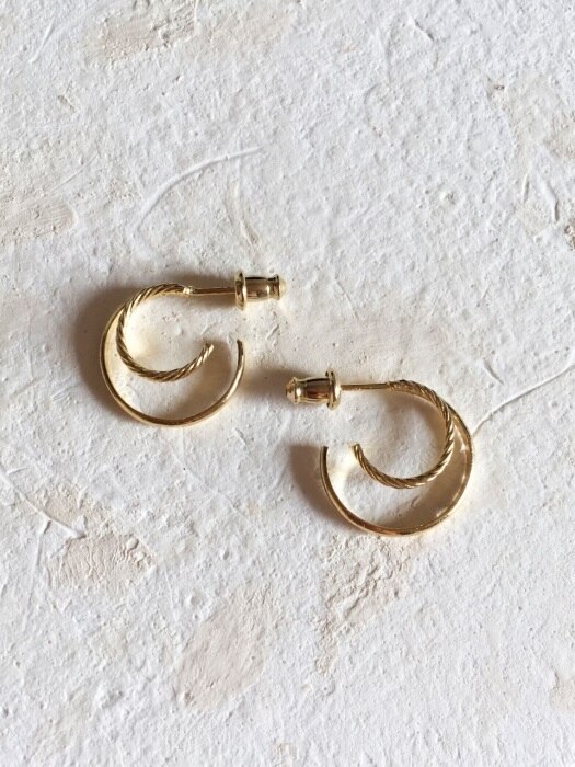 Classic two-ring earring [14k gold]