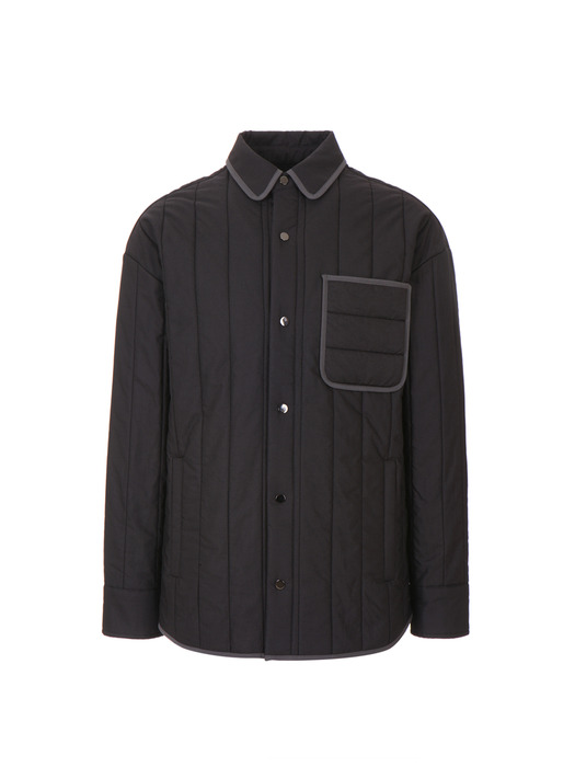 PIPING PADDING SHIRTS (DARK GRAY)