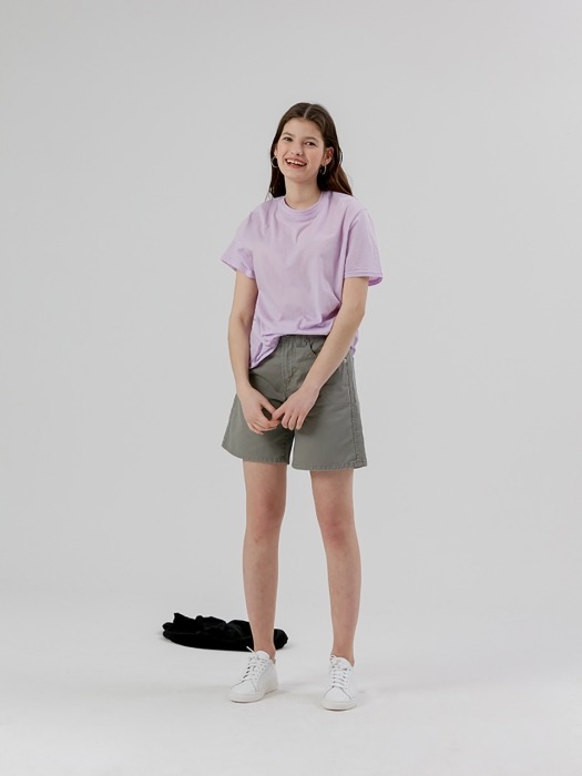 Basic Half Sleeve T shirt [Purple]