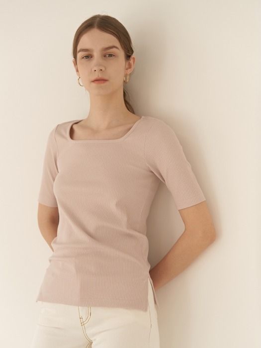 19RESORT SQUARE NECK JERSEY TOP_4COLOR