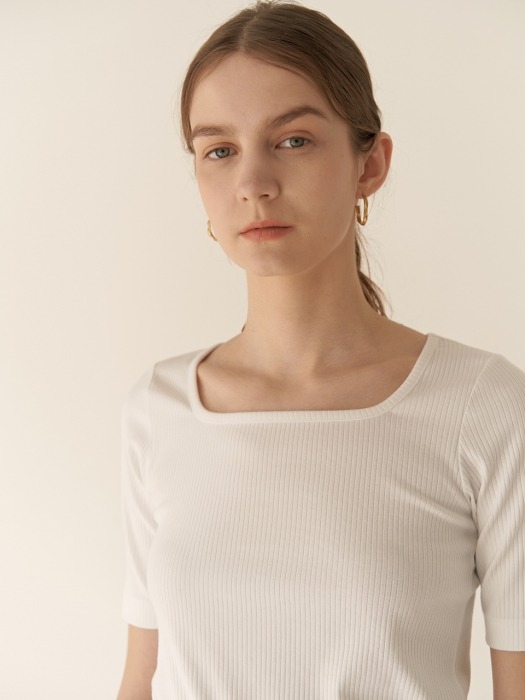 19RESORT SQUARE NECK JERSEY TOP_4COLOR