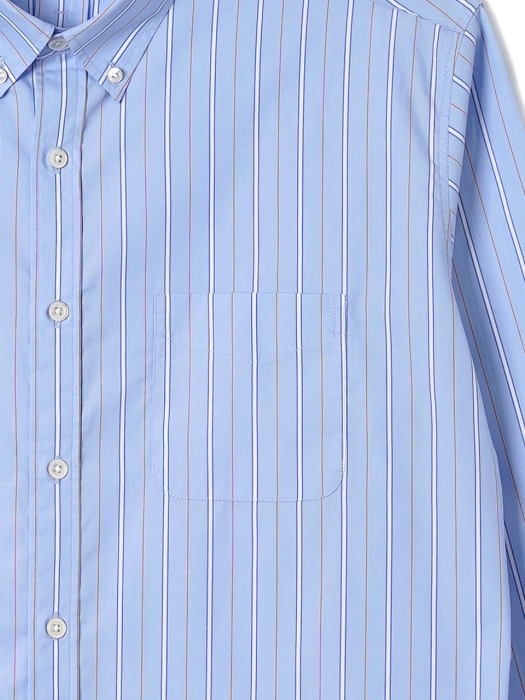 BANTS OSF Stripe Broadcloth B.D Shirt - Skyblue