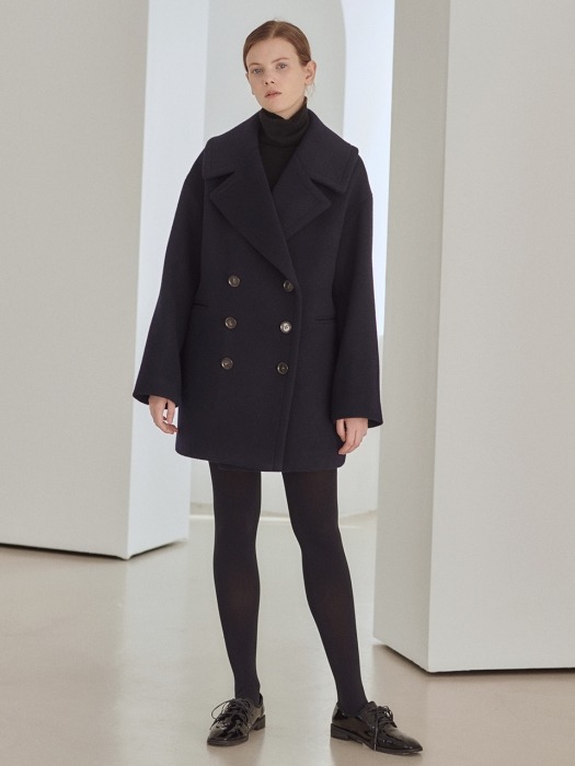 19WN wide-collar half coat