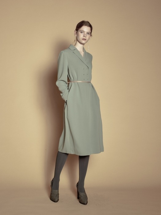 Formal Tailored Double H Line Dress_L/Green