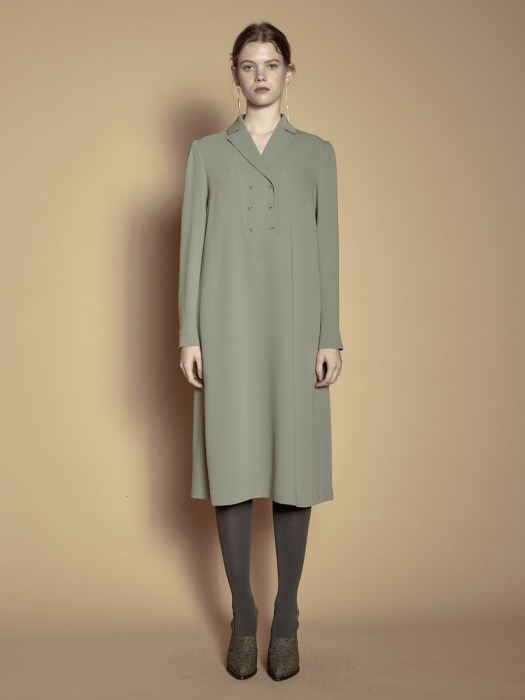 Formal Tailored Double H Line Dress_L/Green