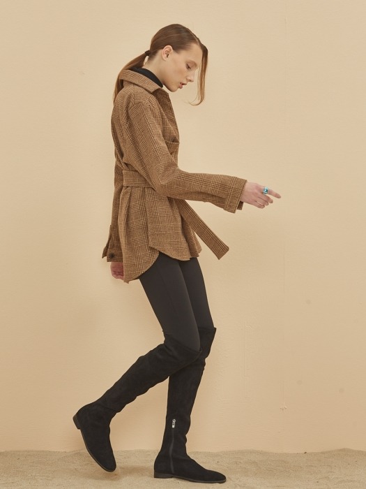 OUTER CHECK SHIRT BEIGE
