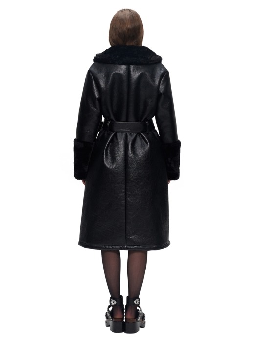 ARTIFICIAL LEATHER FOXY COAT