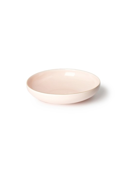 pink gold line salad bowl - round