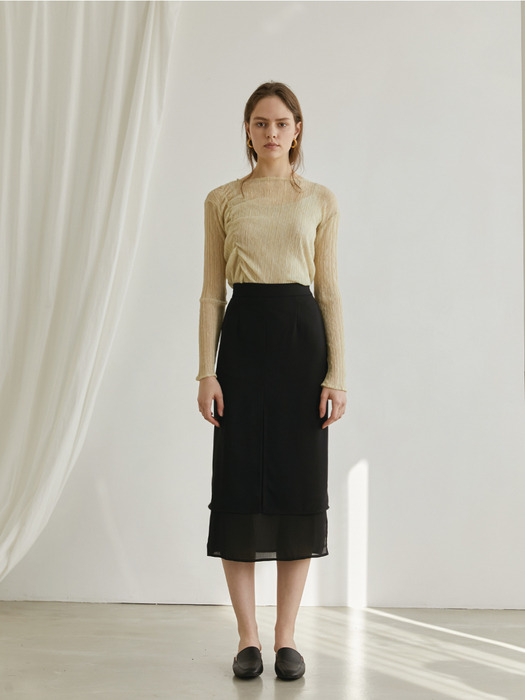 Simply layered skirt - black