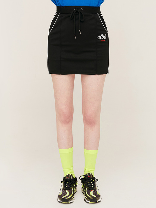PIPING POINT TRACK SKIRT_black