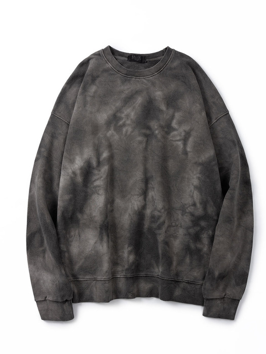 Marbling Silicon Lable Sweatshirt - Dark Gray
