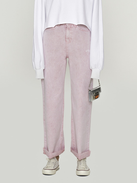 HIGH-WAISTED YOU`RE ART PINK JEANS