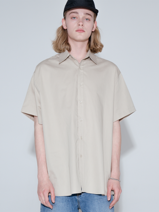 [프리미엄] Overfit basic half shirt_beige