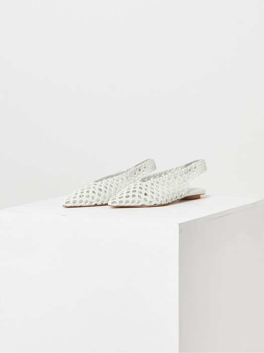 TIE slingback flat shoes [white_1cm] JSSO0B902WT